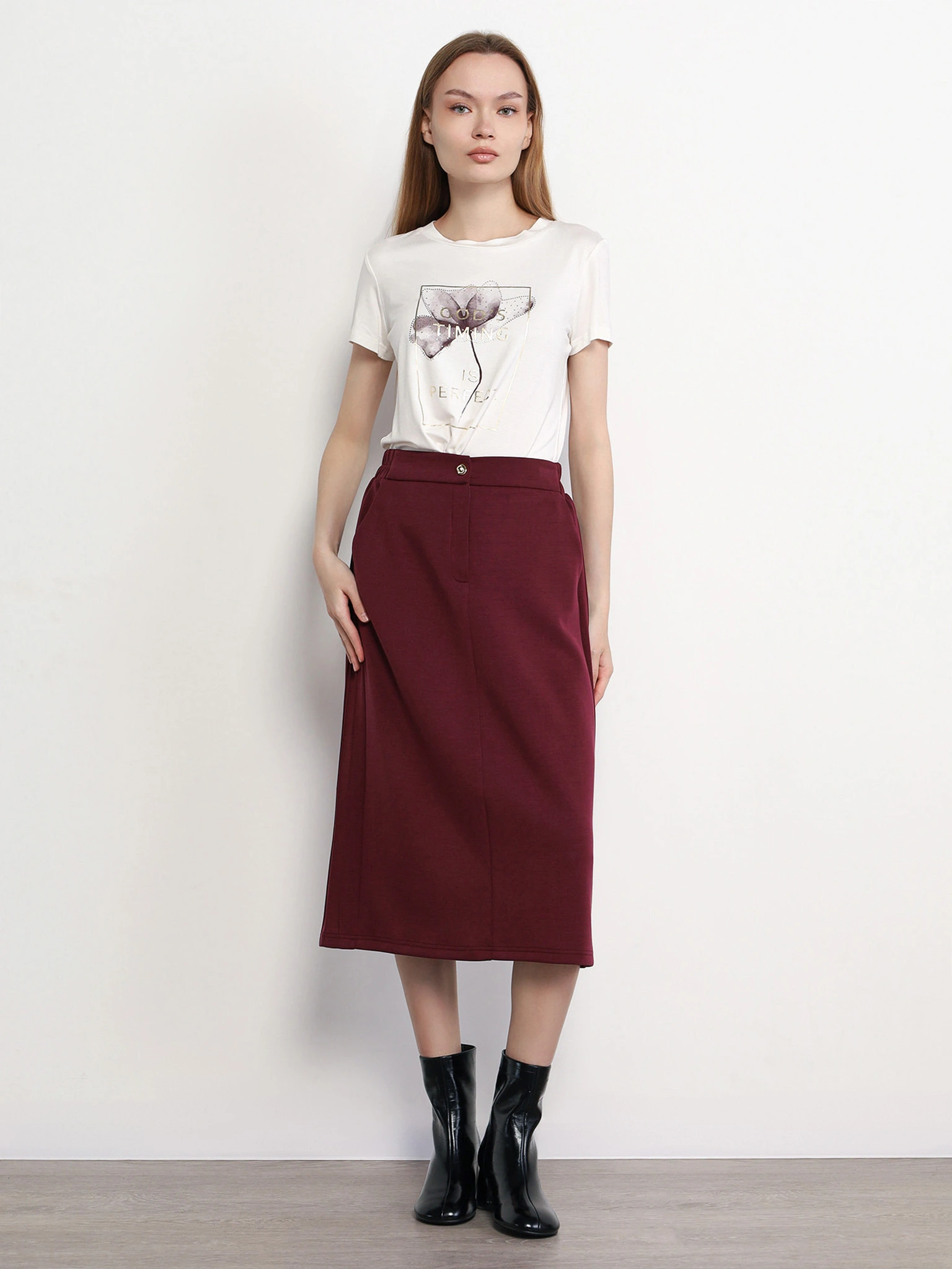 Футболка прямого кроя с принтом